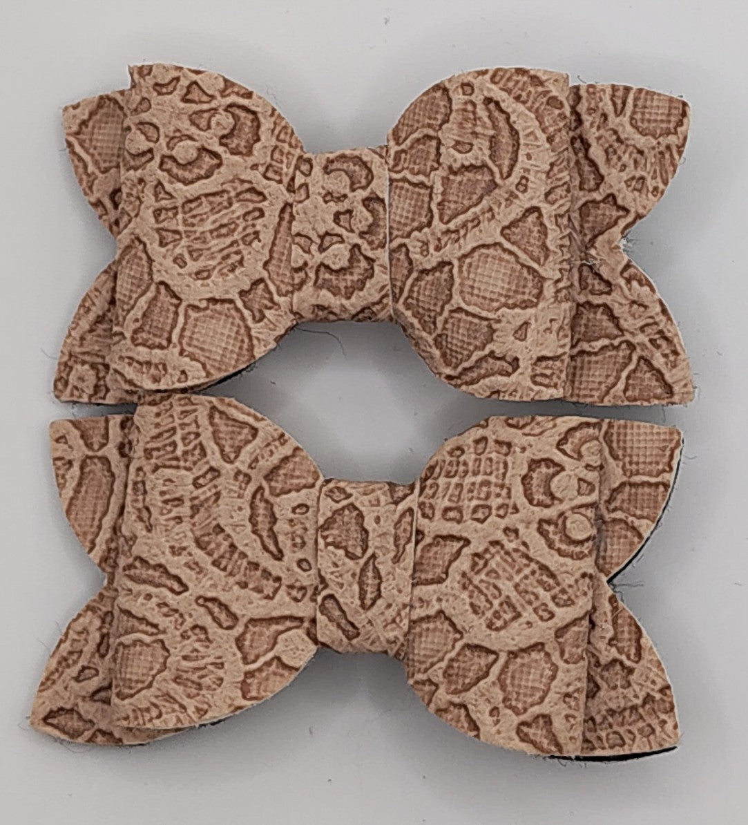 Tan Embossed Bitty Bows