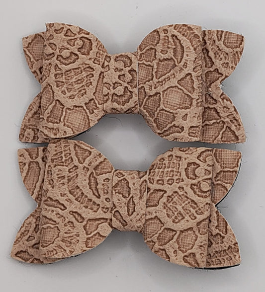 Tan Embossed Bitty Bows