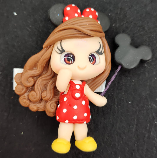 Brown Haired Girl with Minnie Ears