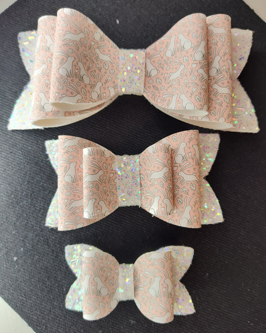 White Bunnies with White Glitter