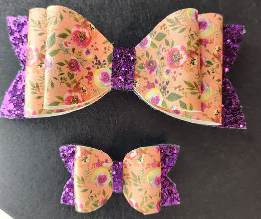 Purple 💜 Glitter with Flowers